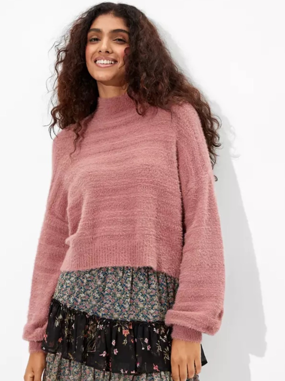 American eagle cropped turtle neck sweater